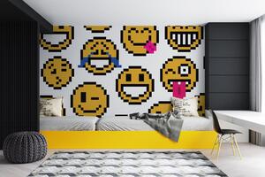 Fotótapéta Sárga smiley arcok csoportja, Absztrakt fotótapéta, Népszerű fotótapéta, w01942 - Tapeko.hu