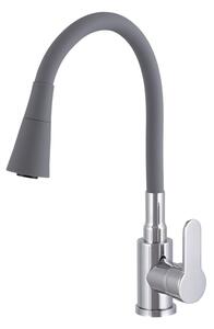 Gamma Flex 3000, szabadon álló mosogató csaptelep rugalmas karral, szürke-króm, GMA-BFX-3000G