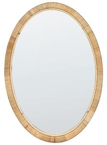 Falitükör FOISSY 50 cm 70 cm Rattan Természetes