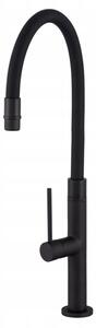 Gamma Flex Slim, magas konyhai csaptelep rugalmas karral H-480 mm, fekete, GMA-BFXSL-BK