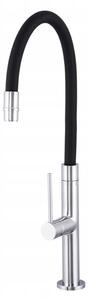 Gamma Flex Slim, magas konyhai csaptelep rugalmas karral H-480 mm, fekete-króm, GMA-BFXSL-CH