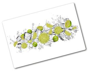 Edzett üveg vágódeszka Lime jégkocka