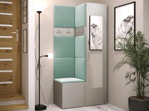 Előszoba garnitúra Pinis XXV, 186x82x46cm, Tükör, Kasmír, Kárpit, Laminált forgácslap