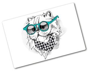 Üveg vágódeszka Cat szemüveg
