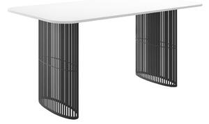 Asztal Oswego 163, 76x90cm, Fekete, Fehér