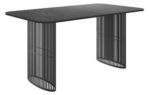Asztal Oswego 163, 76x90cm, Fekete márvány, Fekete