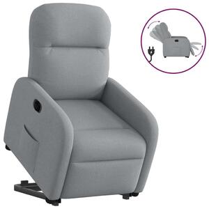 VidaXL elektromos felállást segítő világosszürke szövet dönthető fotel