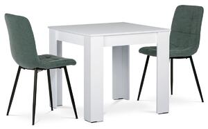 Étkezőgarnitúra MDF, 2 székkel, 80 x 80 x 75 cm,fehér
