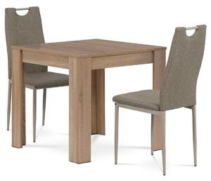 Étkezőgarnitúra MDF, 2 székkel, 80 x 80 x 75 cm,Sonoma tölgyfa