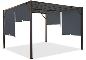 Santorini Garden Point 3 x 3 m-es barna antracit fém terasz pergola