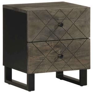 VidaXL 2 db fekete tömör mangófa éjjeliszekrény 40 x 33 x 46 cm