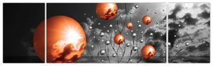 Absztrakt képek - narancssárga gömbök (170x50cm)