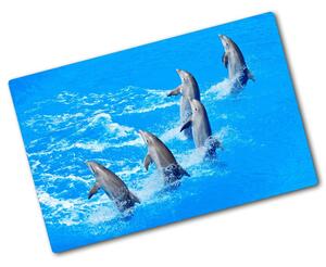 Üveg vágódeszka Delfinek