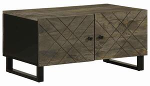 VidaXL fekete tömör mangófa dohányzóasztal 80 x 50 x 40 cm