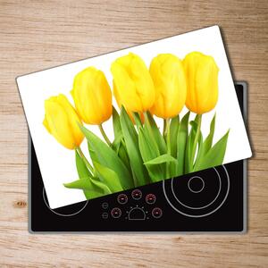 Üveg vágódeszka Sárga tulipánok