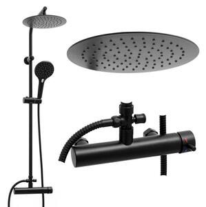 Erga Bergen, zuhanygarnitúra esőfejjel 25cm, fekete matt, ERG-YKA-BP.BERGEN 25 BLK