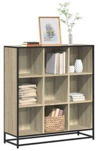 VidaXL sonoma tölgy szerelt fa és fém könyvszekrény 97,5x33x107,5 cm