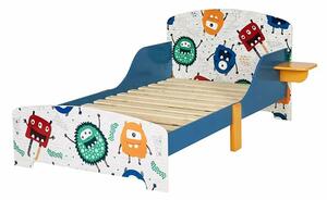 GINGER HOME Gyermekágy 140x70 cm oldalsó védelemmel – MONSTER Faágy, 18 hónapos kortól