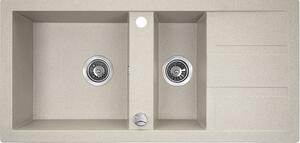 Laveo Barbados, 1,5 kamrás gránit mosogató 1000x480x185 mm, bézs, LAV-SBB_431T