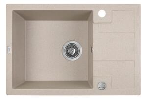 Laveo Barbados, 1 kamrás gránit mosogató 650x440x215 mm, bézs, LAV-SBB_413T