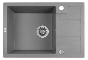 Laveo Barbados, 1 kamrás gránit mosogató 650x440x215 mm, szürke, LAV-SBB_513T