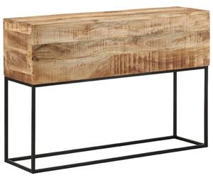 VidaXL tömör nyers mangófa és vas tálalóasztal 110 x 30 x 75 cm