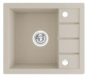 Laveo Trzynastka, 1 kamrás gránit mosogató 570x495x185 mm, bézs, LAV-SBP_413T