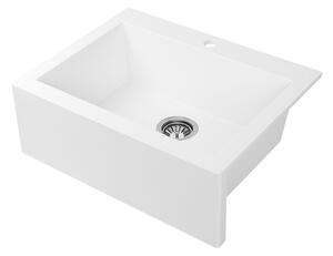 Laveo Komodo, 1 kamrás gránit mosogató 635x490x221 mm, fehér, LAV-SBK_610T