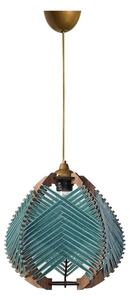 Kék-natúr színű függőlámpa textil búrával ø 25 cm – Opviq lights