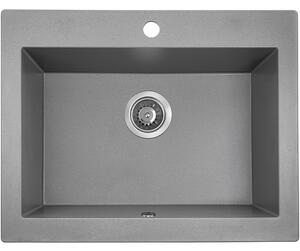 Laveo Komodo, 1 kamrás gránit mosogató 586x490x221 mm, szürke, LAV-SBK_510A