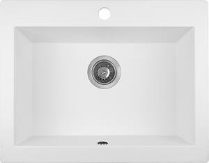 Laveo Komodo, 1 kamrás gránit mosogató 586x490x221 mm, fehér, LAV-SBK_610A