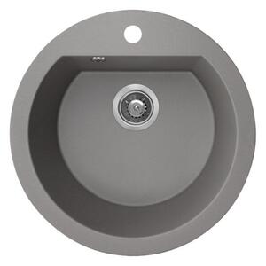 Laveo Dafne, 1 kamrás gránit mosogató 510x510x205 mm, szürke, LAV-SBD_580T