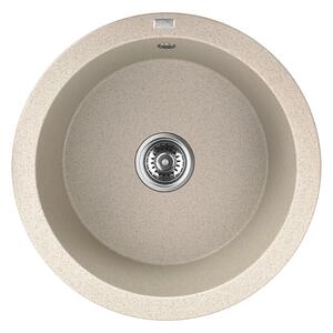 Laveo Dafne, 1 kamrás gránit mosogató 510x510x205 mm, bézs, LAV-SBD_488Y