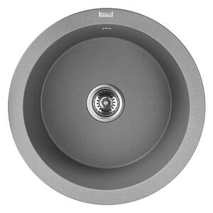 Laveo Dafne, 1 kamrás gránit mosogató 510x510x205 mm, szürke, LAV-SBD_588Y