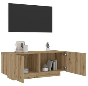 VidaXL kézműves tölgy szerelt fa TV-szekrény LED-ekkel 100x35x40 cm