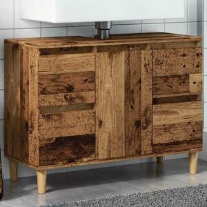 VidaXL antik fa színű szerelt fa mosdószekrény 80 x 33 x 60 cm