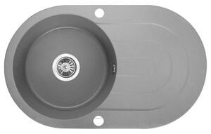 Laveo Dafne, 1 kamrás gránit mosogató 780x470x204 mm, szürke, LAV-SBD_581T
