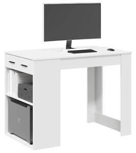 VidaXL íróasztal fiókkal és polccal fehér 102x62x77,5 cm gépelt fa