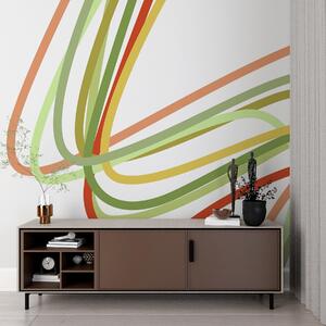 Fotótapéta Színes vonalak fehér háttéren, Modern fotótapéta, Modern fotótapéta, w02175 - Muralas.hu