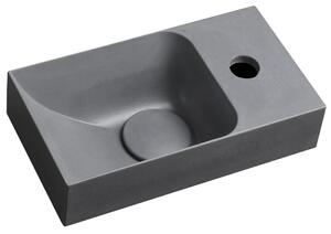 Sapho Sapho, PICCOLINO beton mosogató 30,8x17cm, csaptelep jobbos, szürke, PK30517