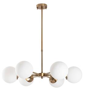 Fehér-sárgaréz színű függőlámpa üveg búrával ø 73 cm Akkas – Opviq lights