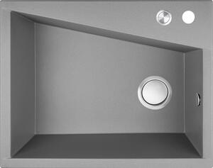 Laveo Grenada, 1 kamrás gránit mosogató 600x480x227 mm, szürke, LAV-SBG_510T