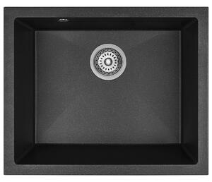 Laveo Ibiza, 1 kamrás gránit mosogató 560x460x220 mm, fekete, LAV-SBI_710U