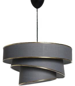 Antracitszürke-aranyszínű függőlámpa textil búrával ø 40 cm Couper – Opviq lights