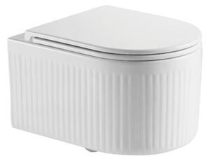 Invena Glamour, falra szerelhető WC csésze Swirlflush 495x365x363 mm + wc ülőke lassan záródó, fehér, INV-CE-92-001-L