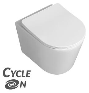 Laveo Jari Cycleon, falra szerelhető WC CycleOn pezsgőfürdő rendszerrel 485x370x325 mm + wc ülőke, fehér, LAV-VMJ_609S