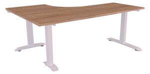 ALB-AL160/110 állítható magasságú fémvázas sarok íróasztal fehér vázzal, balos (392515)