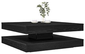 VidaXL fekete dohányzóasztal 360 fokban forgatható 90x90x34,5 cm