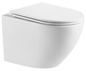 Erga Lily+, fali WC-csésze 490x370x365mm, Tornado 2 perem nélküli + lágyan záródó WC-ülőke, fehér, ERG-V03-LILY-TO2-WH