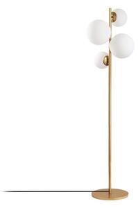 Fehér-sárgaréz színű állólámpa üveg búrával (magasság 162 cm) Fazli – Opviq lights